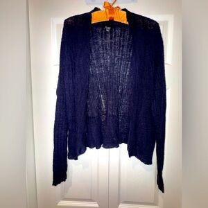 Eileen Fisher Womens dark blue 100% Linen Blend Cardigan size 1X. EUC